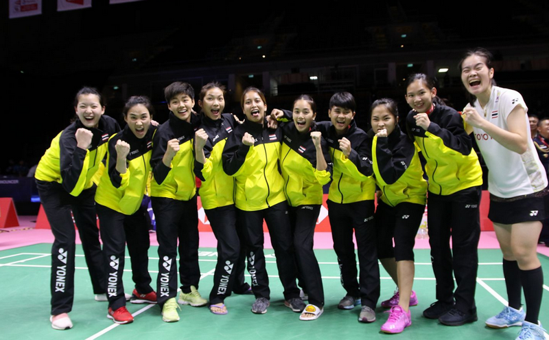 ทีมขนไก่สาวไทยเฉือนไต้หวัน 3-2 คว้าแชมป์กลุ่ม อูเบอร์-โทมัส คัพ