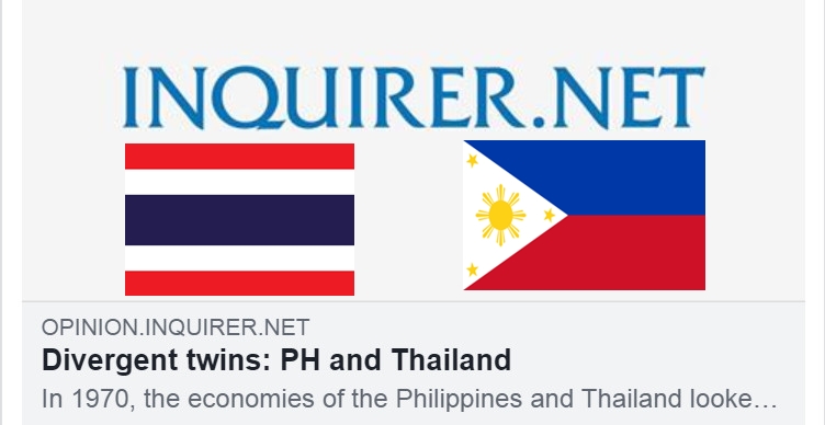 คอมเมนต์ชาวฟิลิปปินส์เกี่ยวกับบทความ "เศรษฐกิจไทยและฟิลิปปินส์เคยเป็นฝาแฝดกัน"