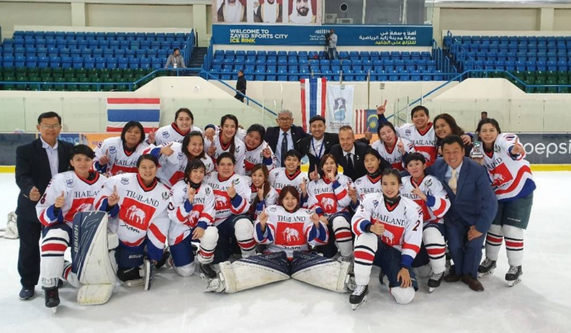 ทีมไอซ์ฮอกกี้หญิงไทยคว้าแชมป์ 2019 IIHF Ice Hockey Women's Challenge Cup of Asia