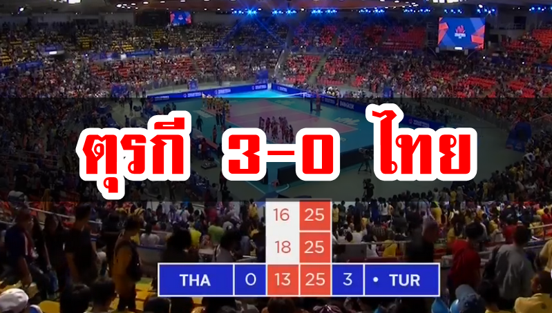 วอลเลย์บอลหญิงไทยแพ้ตุรกี 0-3 เซต ศึกเนชันส์ ลีก สนามที่ 3