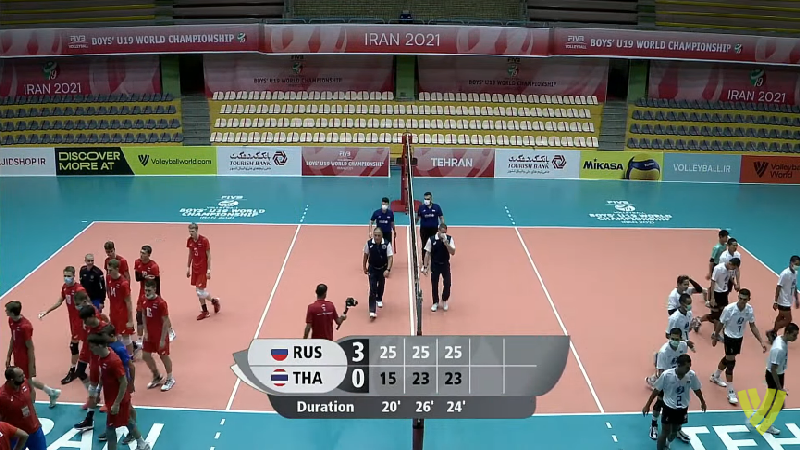 ทีมวอลเลย์บอลชายไทยแพ้รัสเซีย 0-3 เซต ศึก U19 ชิงแชมป์โลก