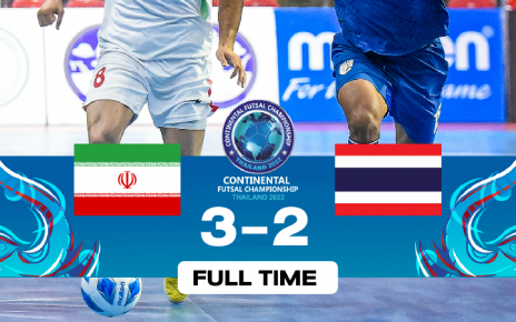 ฟุตซอลทีมชาติไทยพ่ายอิหร่านไปอย่างสุดมัน 2-3 ศึก CONTINENTAL Cup 2022
