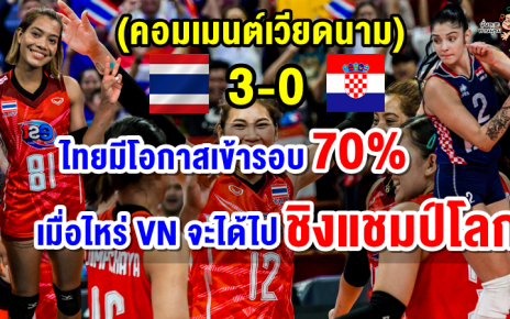 คอมเมนต์เวียดนาม หลังไทยชนะโครเอเชีย 3-0 เซต ศึกวอลเลย์บอลหญิงชิงแชมป์โลก 2022