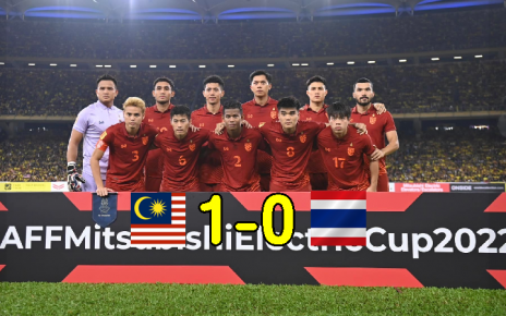 ทีมชาติไทยบุกพ่ายมาเลเซีย 0-1 รอบรองฯ เลกแรกศึกฟุตบอลชิงแชมป์อาเซียน 2022