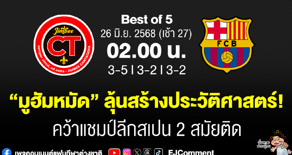 “มูฮัมหมัด” ลุ้นสร้างประวัติศาสตร์! คว้าแชมป์ลีกสเปน 2 สมัยติด