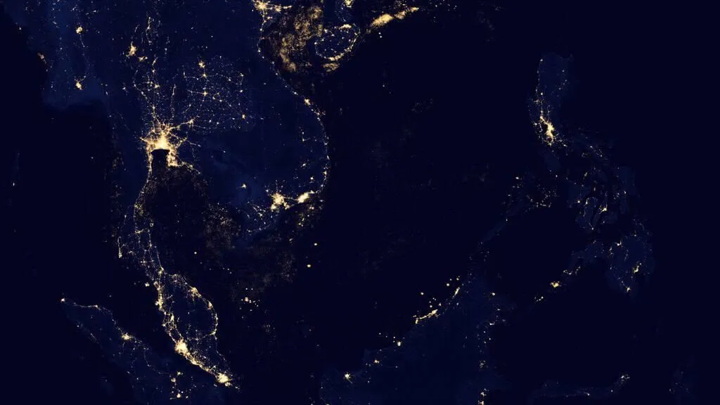 ภาพแสงไฟมุมสูงกรุงเทพฯ