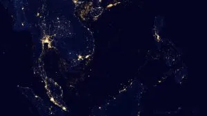 ภาพแสงไฟมุมสูงกรุงเทพฯ