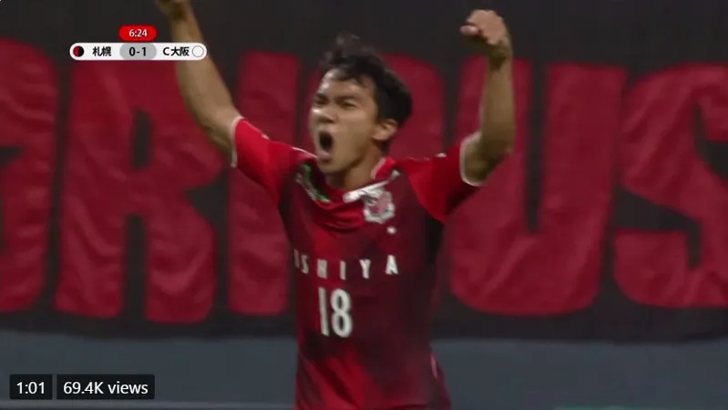 คอมเมนต์แฟนบอลญี่ปุ่นหลังชนาธิปยิงประตูได้ในเกมที่พบกับเซเรโซ โอซาก้า