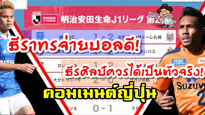 คอมเมนต์ชาวญี่ปุ่นเกี่ยวกับธีรศิลป์และธีราทรในเกมที่ 2 ของเจลีก 2020