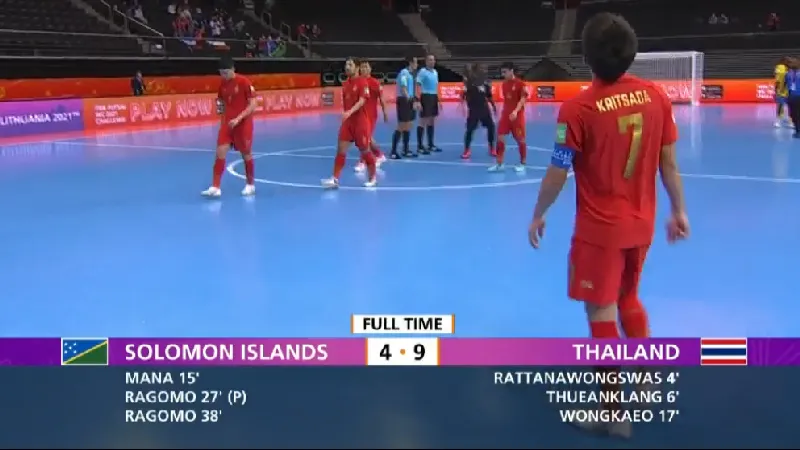 โต๊ะเล็กช้างศึกชนะหมู่เกาะโซโลมอน 9-4 ทะลุสู่รอบน็อคเอาท์ศึกฟุตซอลโลก 2021