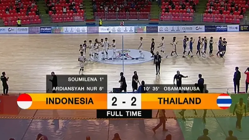 โต๊ะเล็กช้างศึกไล่เจ๊าอินโดนีเวีย 2-2 ศึกฟุตซอลชิงแชมป์อาเซียน 2022
