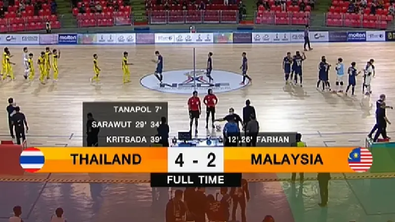 โต๊ะเล็กช้างศึกพลิกแซงมาเลเซีย 4-2 คว้าแชมป์กลุ่มเอ ศึกฟุตซอลชิงแชมป์อาเซียน 2022
