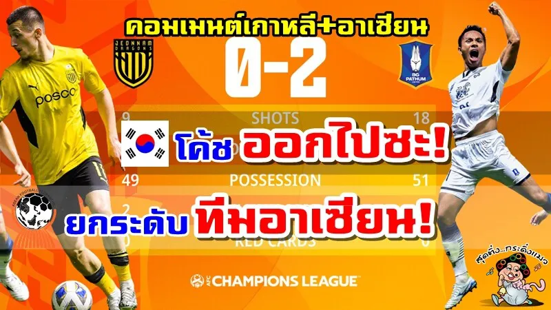 คอมเมนต์เกาหลี+อาเซียนหลังบีจี ปทุม ยูไนเต็ดชนะชุนนัม ดรากอนส์ 2-0 ศึก ACL 2022