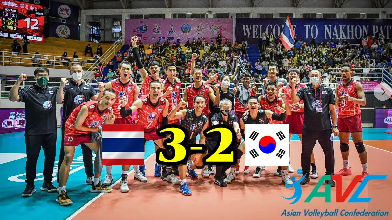 นักตบหนุ่มไทยตามเกาหลีใต้ 0-2 พลิกแซงชนะ 3-2 เซต ศึก AVC Cup2022