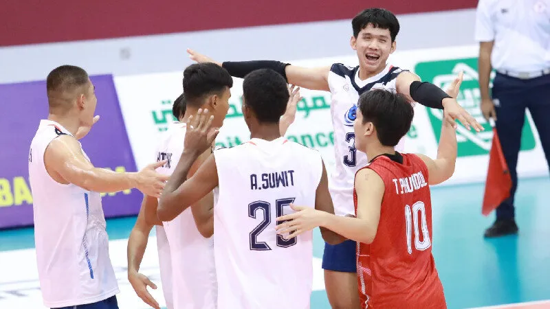 นักตบลูกยางหนุ่มไทยชนะยูเออี 3-0 เซต ผ่านเข้าสู่รอบสองศึก AVC Cup U20