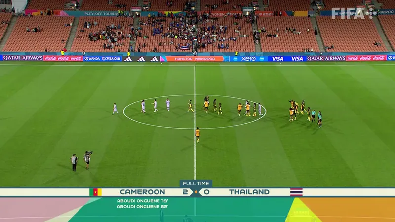ไทยพ่ายแคเมอรูน 0-2 ฟุตบอลหญิงชิงแชมป์โลก รอบเพลย์ออฟ