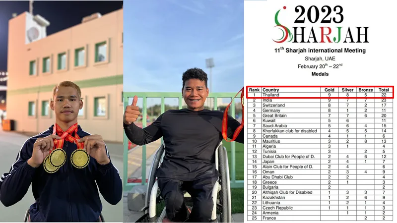 วีลแชร์เรซซิ่งไทยกวาด 9 ทอง คว้าอันดับ 1 โลก ศึกชาร์จาห์ อินเตอร์เนชั่นแนล 2023