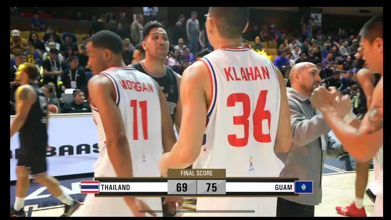 ทีมยัดห่วงชายของไทยประเดิมพ่ายกวมสุดมัน 69-75 ศึกฟีบ้า เอเชีย คัพ รอบคัดเลือก