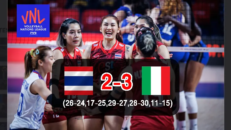 ทีมสาวไทยพ่ายอิตาลีสุดมัน 2-3 เซต ประเดิมศึก VNL2023
