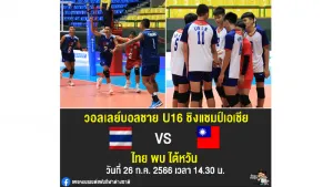 วอลเลย์บอลชาย U16 ชิงชนะเลิศแห่งเอเชีย ไทย พบ ไต้หวัน